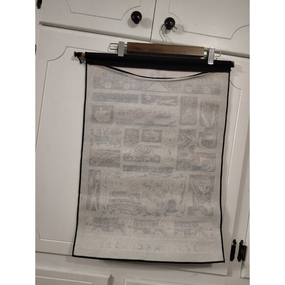 Teacher Tapestry Fabric Wall Hanging Maroon Teaching School Buses Dowel - Picture 3 of 5